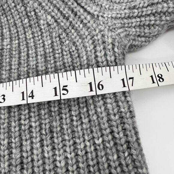 Banana Republic Chunky Turtleneck Zip Merino Wool Alpaca Women Small Gray Mock - Picture 10 of 10